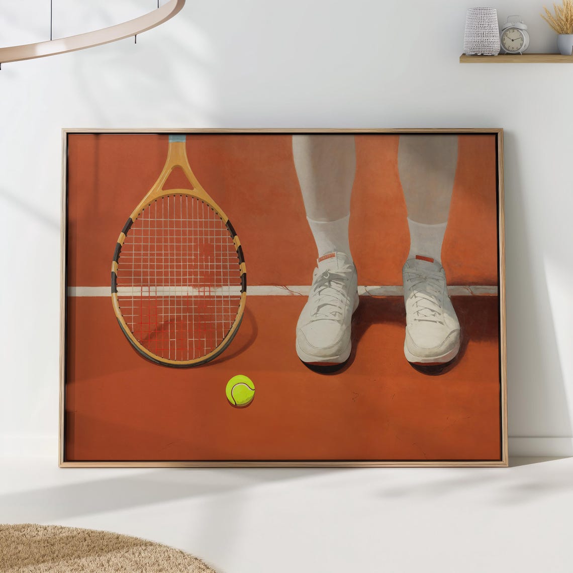 Tennis Art Print Mid Century Poster Retro Sports Wall Decor Gift