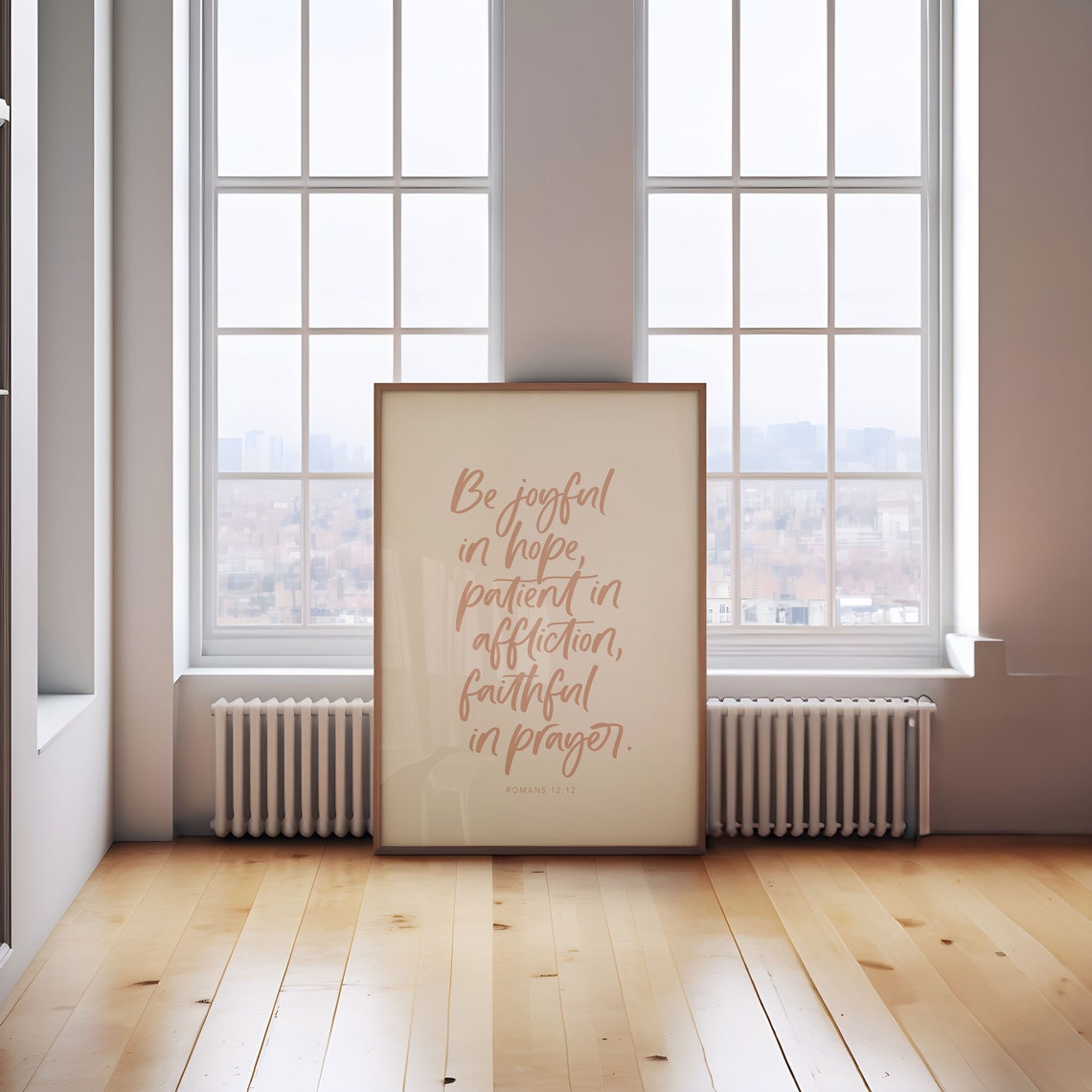 Romans 12:12 Be Joyful In Hope Handwritten Script Bible Verse Poster - Image 4