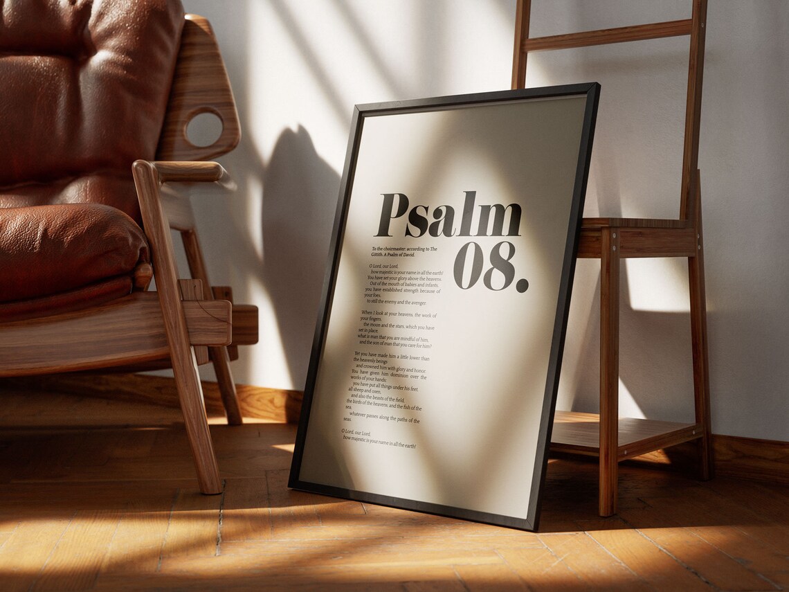 Psalm 8 Minimalist Christian Scripture Art Print - Image 5