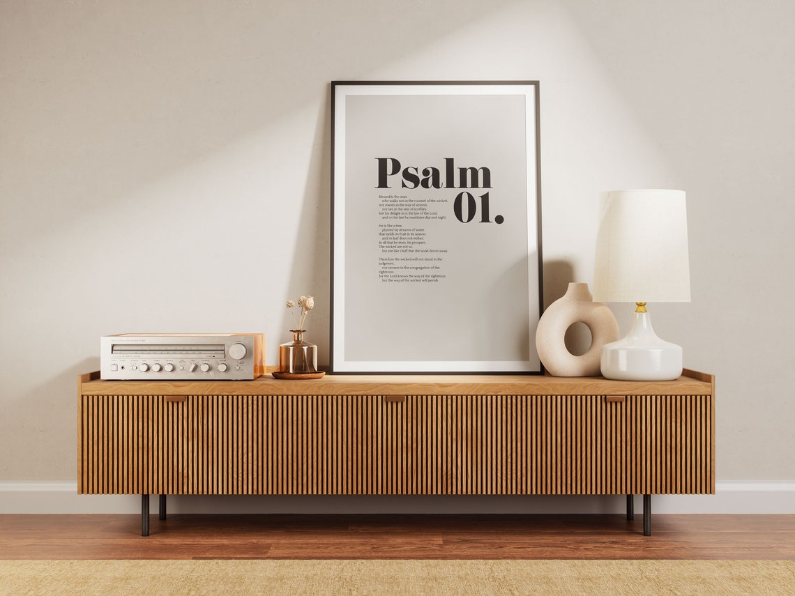Psalm 1 Bible Verse Wall Art Minimalist Decor Christian Modern Scripture Poster Bold Typography Baptism Baby Shower Birthday Gift Idea - Image 3