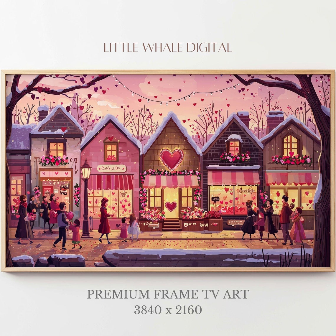 Valentines Day Frame Tv Art Valentines Town Frame Tv Art Romantic Love Decor Cute Wall Art For Couples Gift For Him Her
