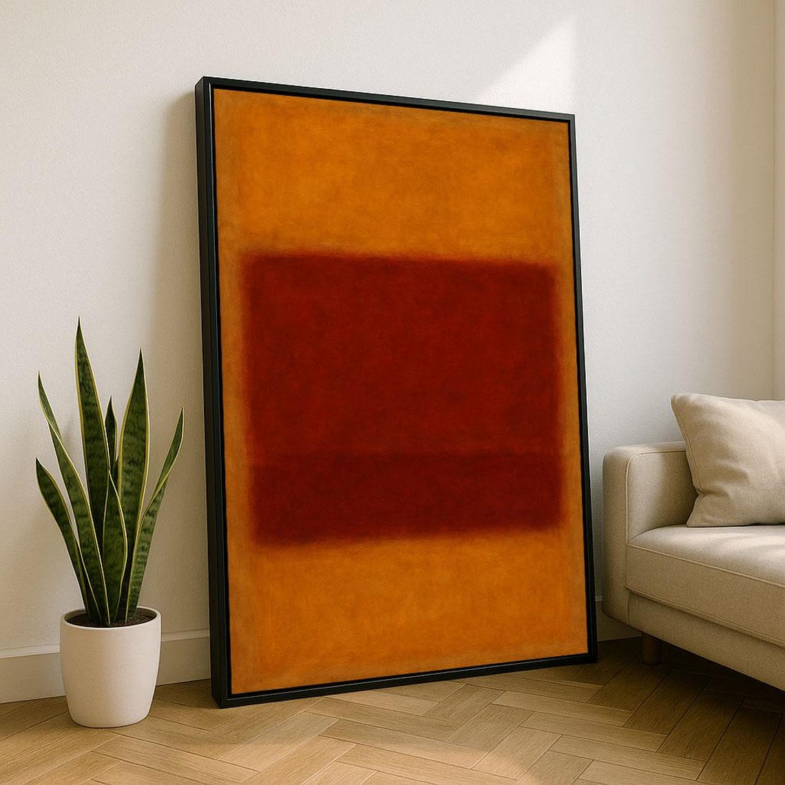 Ochre Orange Rothko Style Color Field Warm Abstract Art Poster