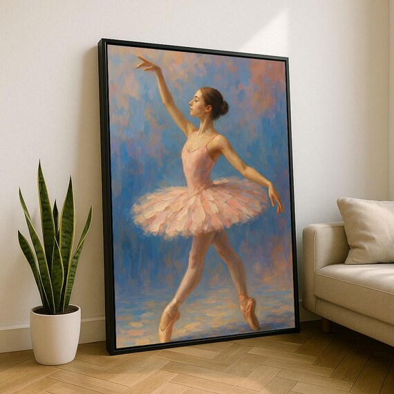 Ballerina Pink Tutu Pastel Impressionist Dance Painting Poster