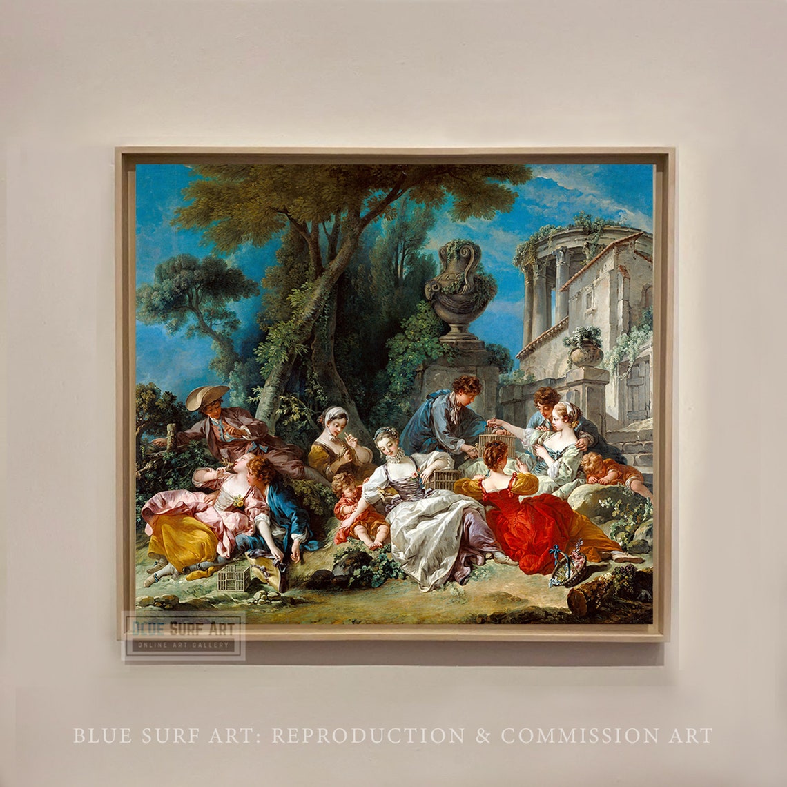 The Bird Catchers Franois Boucher Reproduction Art 100 Hand Painted Oil Painting On Living Room Wall Art Gift Art