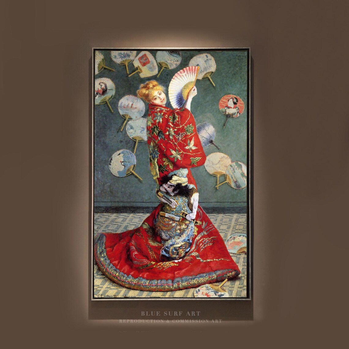 Claude Monet La Japonaise Woman in Red Kimono Portrait Poster