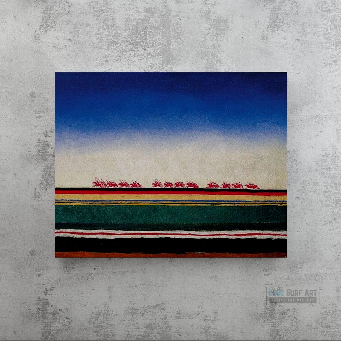Kazimir Malevich Red Cavalry 1932 Blue Sky Galloping Horsemen Poster