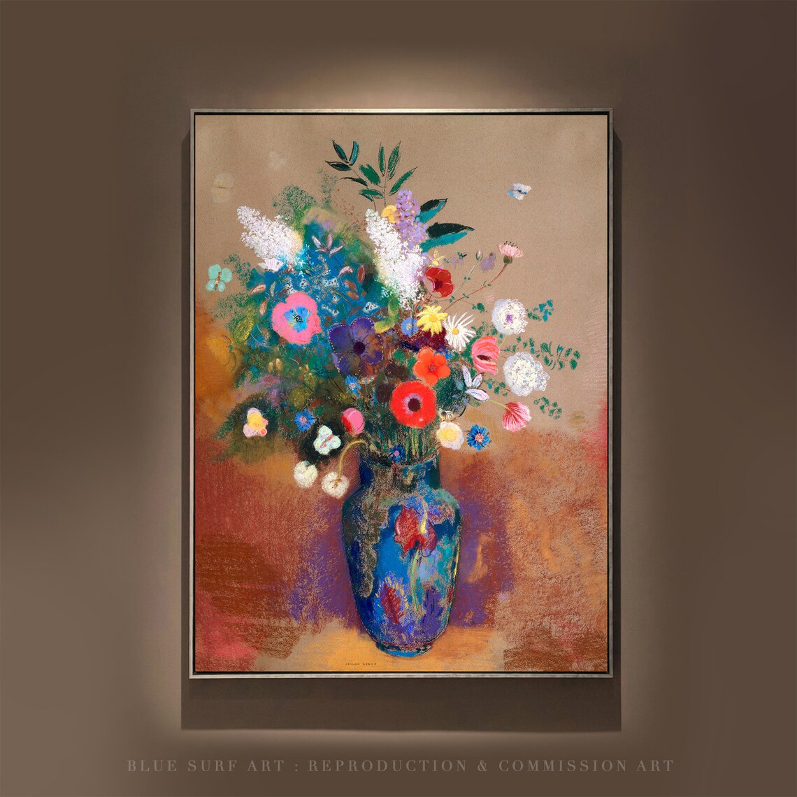 Odilon Redon Bouquet of Flowers Pastel Vase Dreamlike Poster