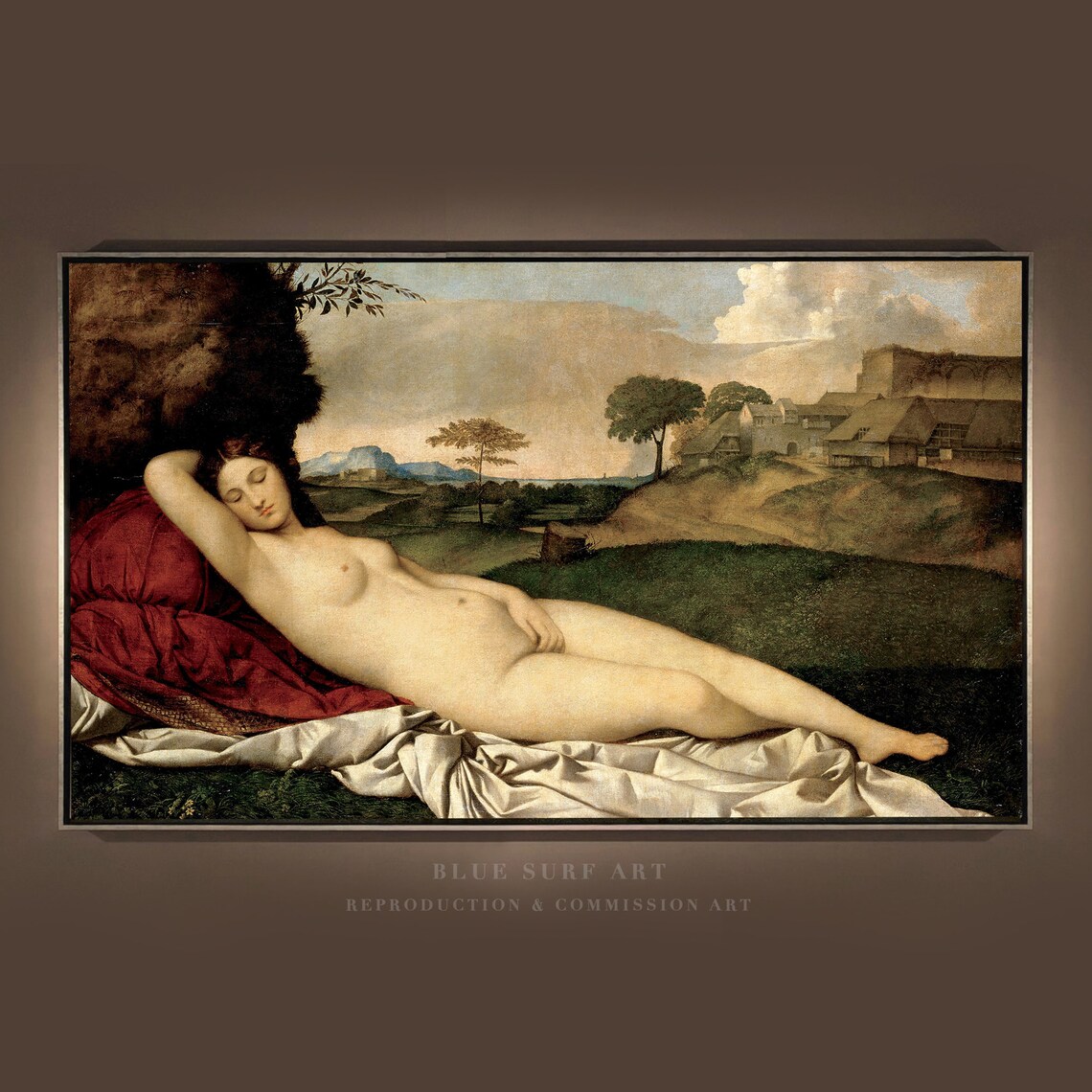 Giorgione Sleeping Venus Reclining Nude Classic Landscape Poster