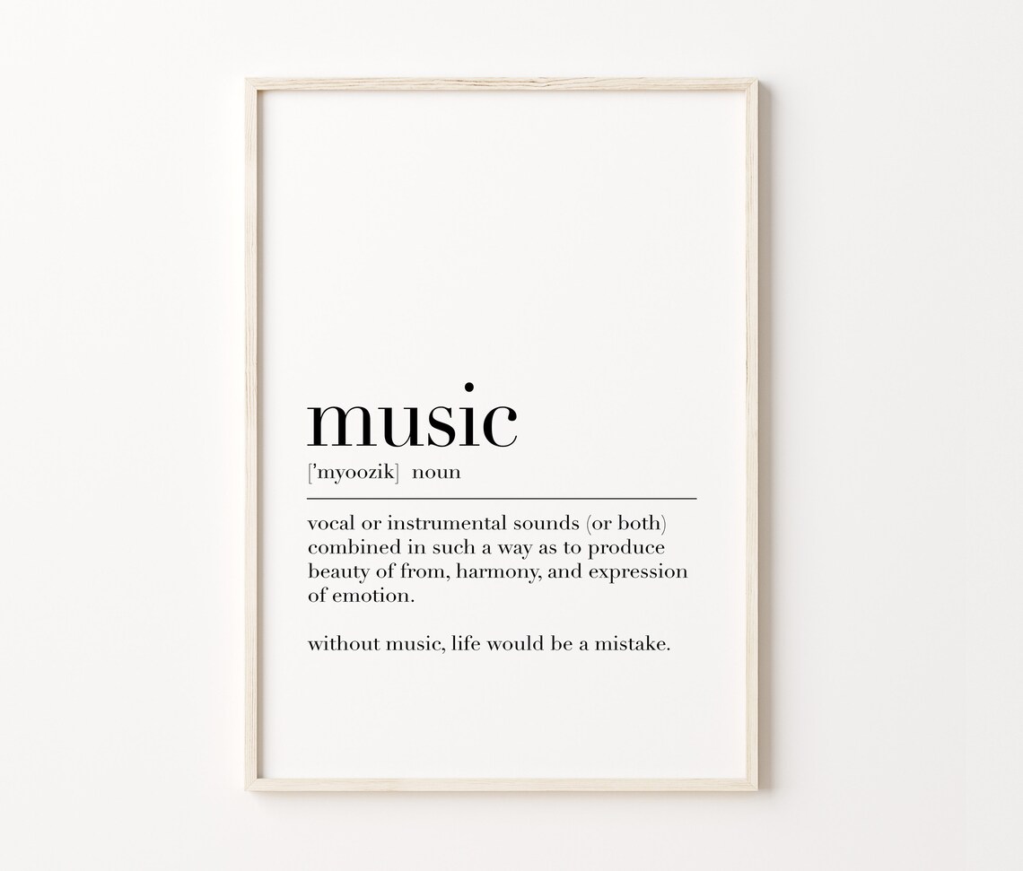 Music Definition Print Music Print Gift For Music Definition Poster Music Gift Music Wall Art Print Quote Prints - Image 3