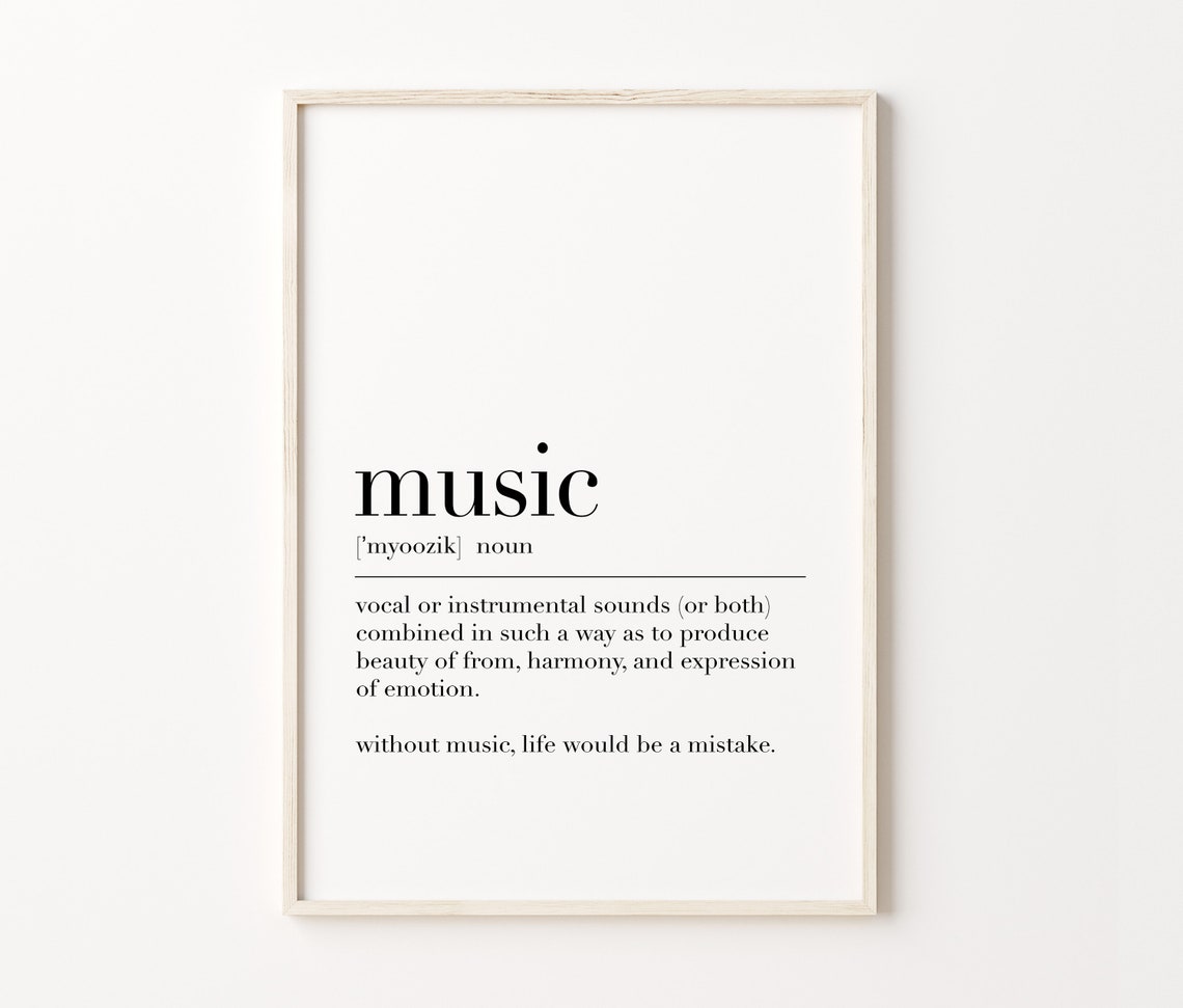 Music Dictionary Definition Inspirational Quote Gift Typography Poster - Image 3