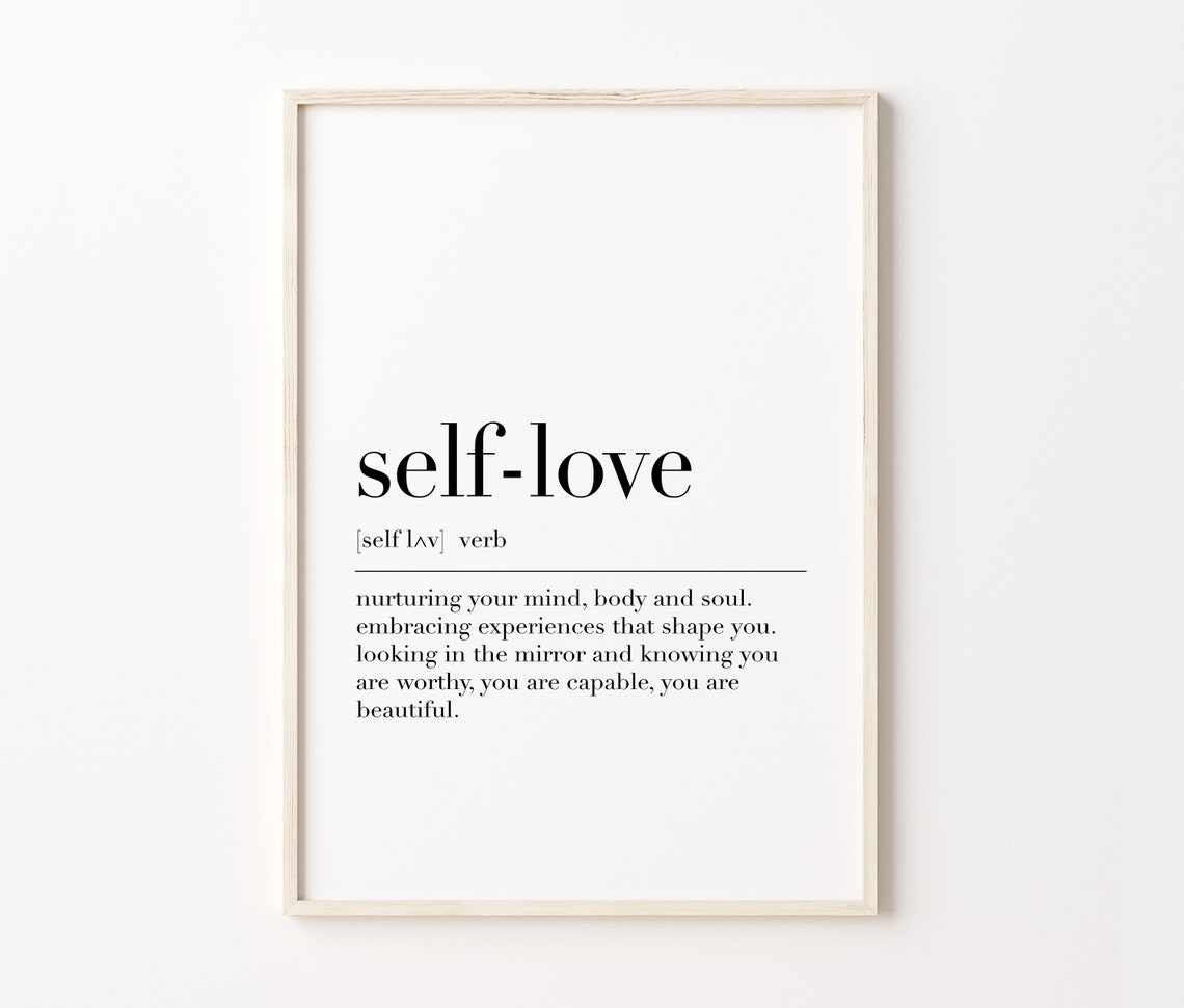 Self Love Definition Mindful Wellness Affirmation Typography Poster - Image 3