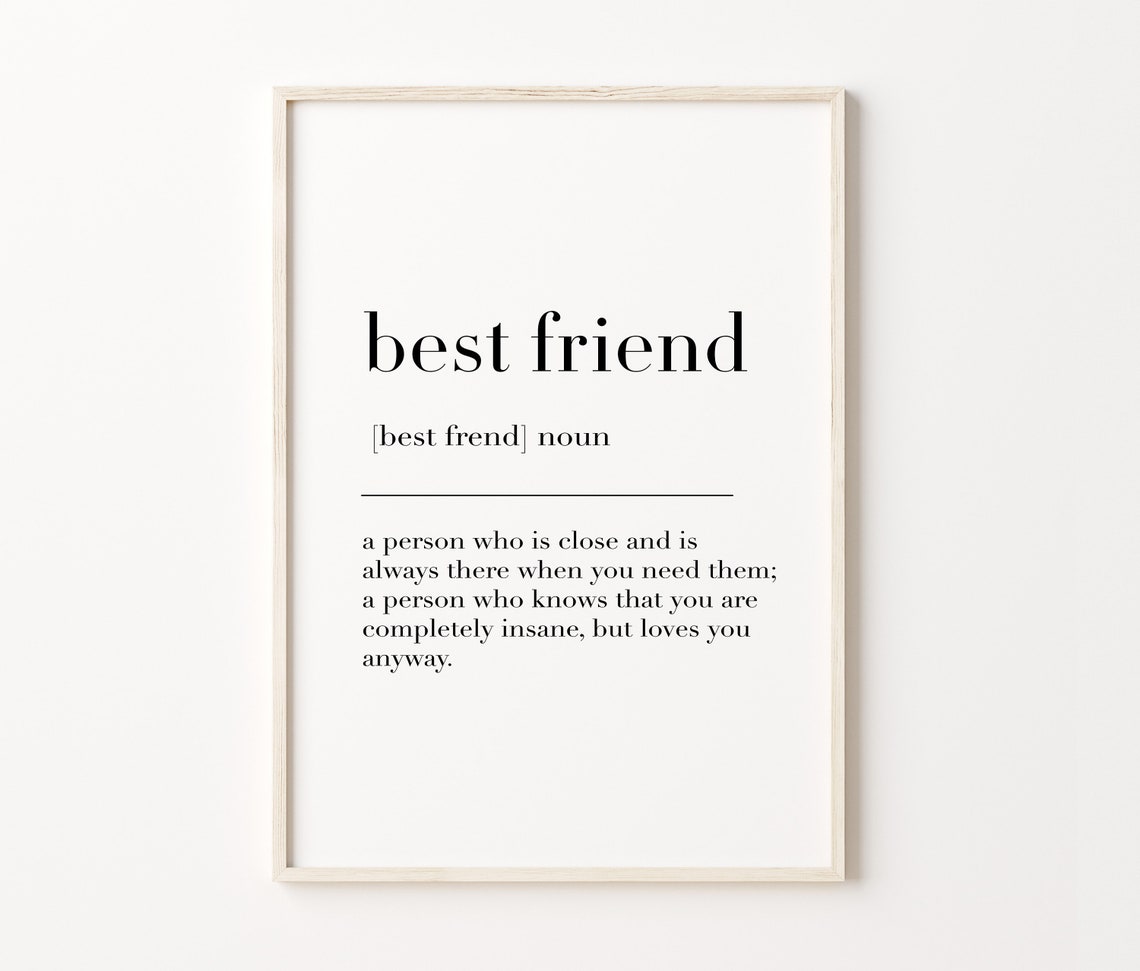 Best Friend Dictionary Definition Funny Friendship Quote Gift Poster - Image 4