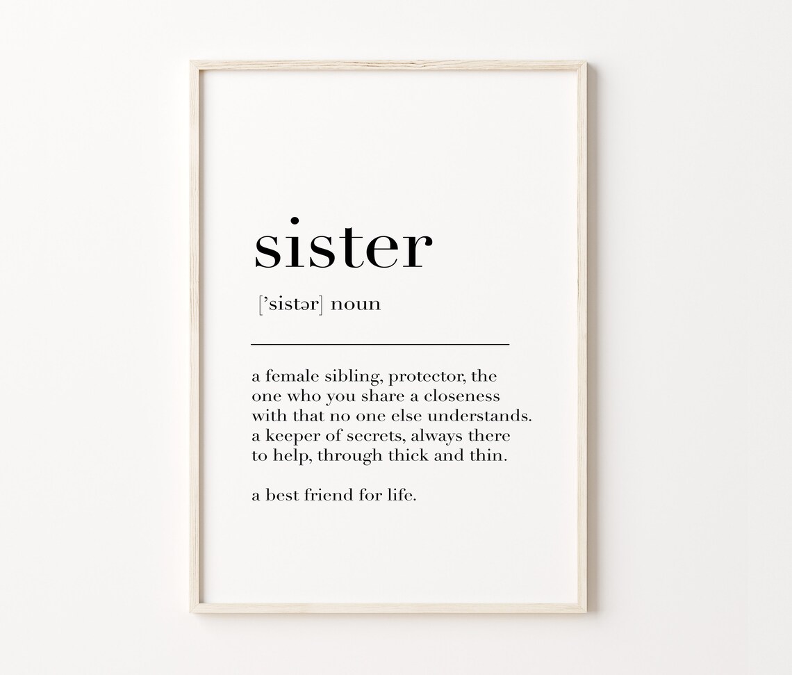 Sister Definition Quote Art Print, Funny Typographic Gift - Image 3