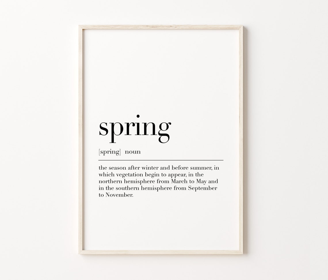 Spring Season Dictionary Definition Minimalist Nature Word Poster - Image 4