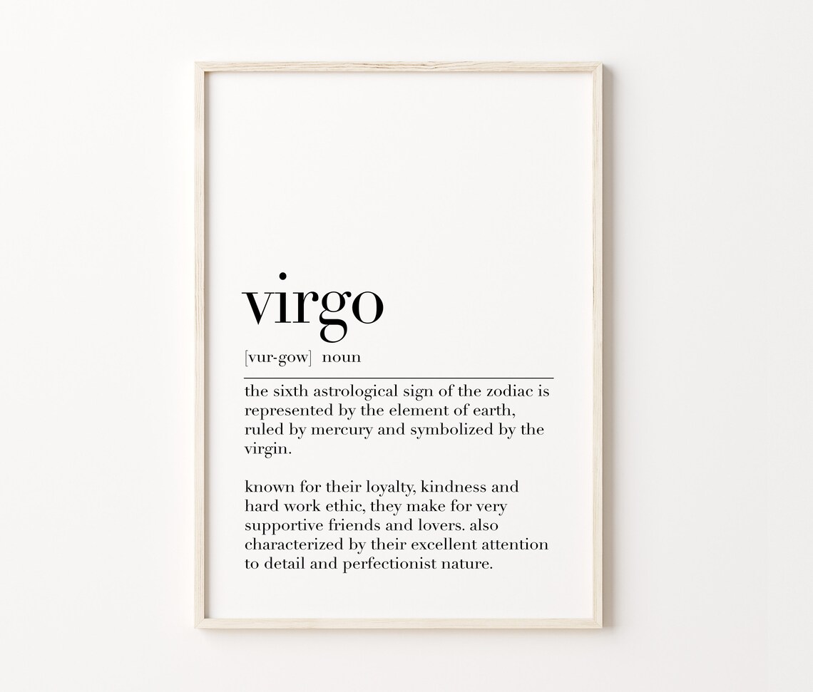 Virgo Definition Virgo Quote Wall Art Virgo Poster Zodiac Sign Gift Astrological Gifts Dictionary Poster Birthday Gift - Image 3