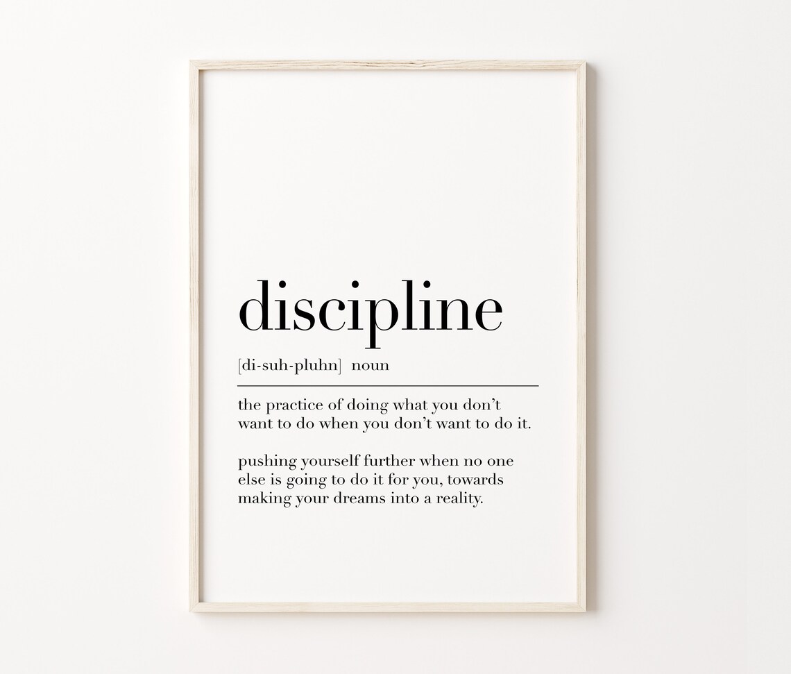 Discipline Definition Print Discipline Quote Print Discipline Poster Office Poster Inspirational Print Dictionary Poster - Image 3