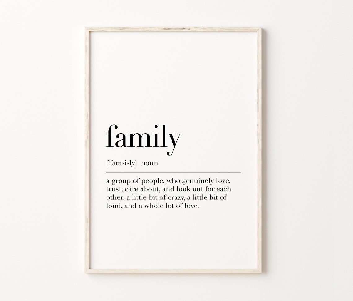 Family Definition Minimalist Dictionary Quote Home Decor Poster - Image 4