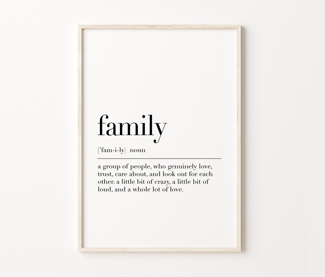 Family Family Print Family Poster Family Definition Definition Poster Family Wall Art Poster Family Definition Print - Image 4