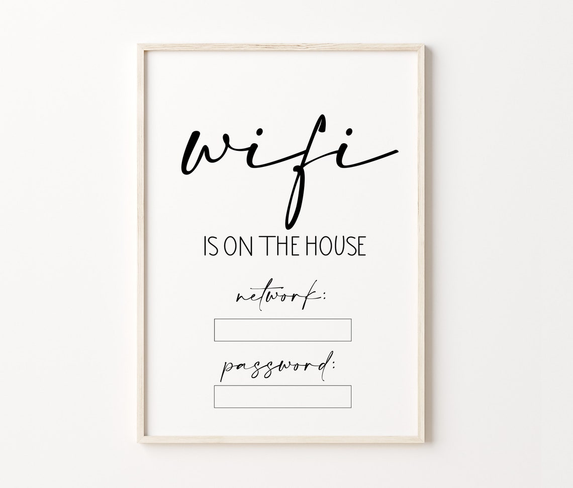 Wifi Is On The House Network Password Sign Kitchen Guest Room Poster - Image 3