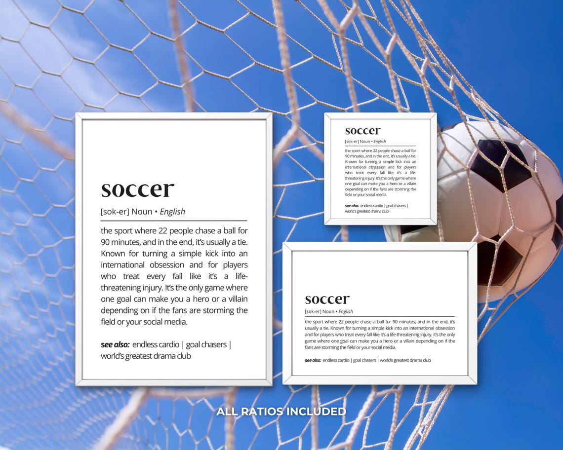 Soccer Definition Wall Art Funny Soccer Print Sports Lover Gift Unique Soccer Decor For Home Or Gym Football Humor Poster Typography As Art - Image 3