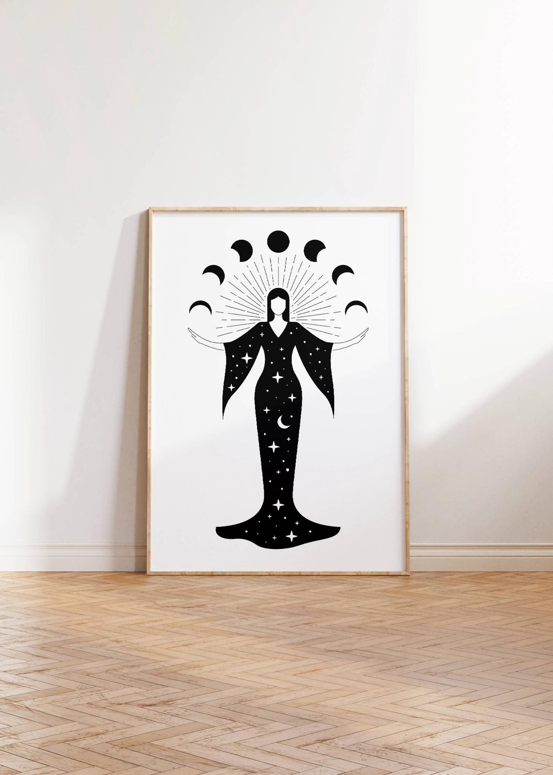 Celestial Moon Goddess Phases Wall Art Feminine Mystical Boho Decor - Image 3