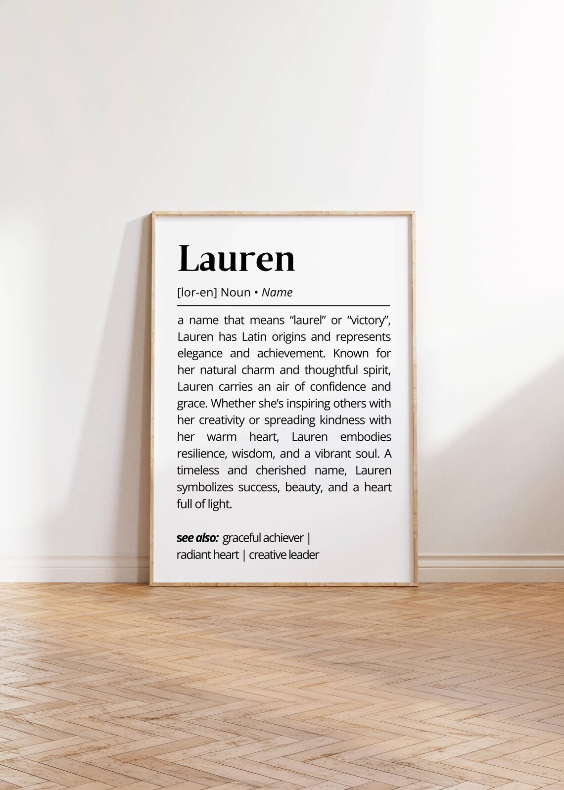 Lauren Name Definition Minimalist Typography Poster - Image 3