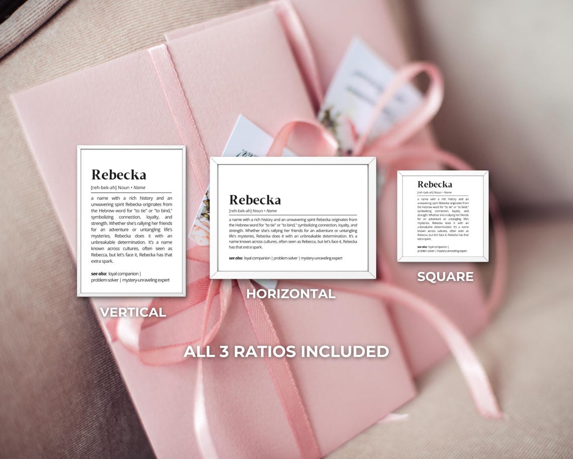 Rebecka Name Definition Personalized Hebrew Meaning Quote Poster - Image 3