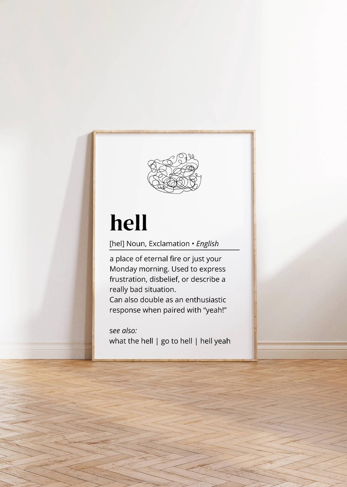 Hell Funny Dictionary Definition Poster Minimalist Quote Decor Art - Image 3