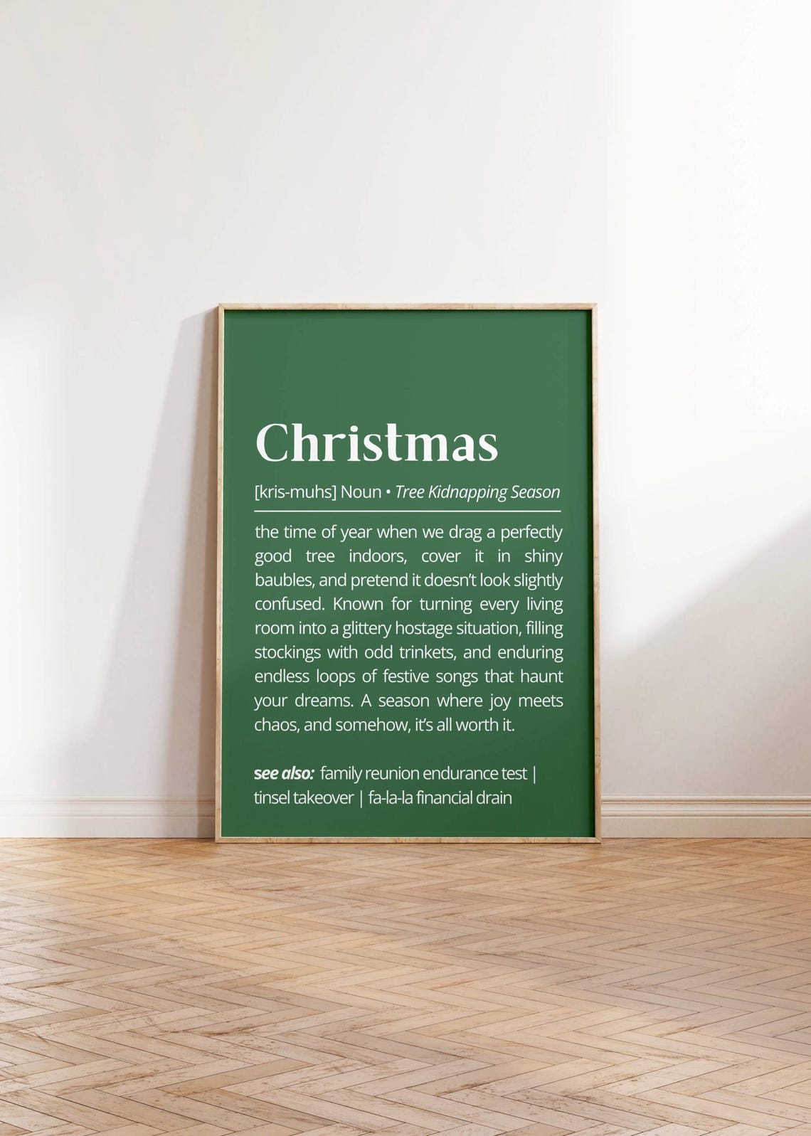 Christmas Funny Tree Kidnapping Season Definition Green Poster - Image 2