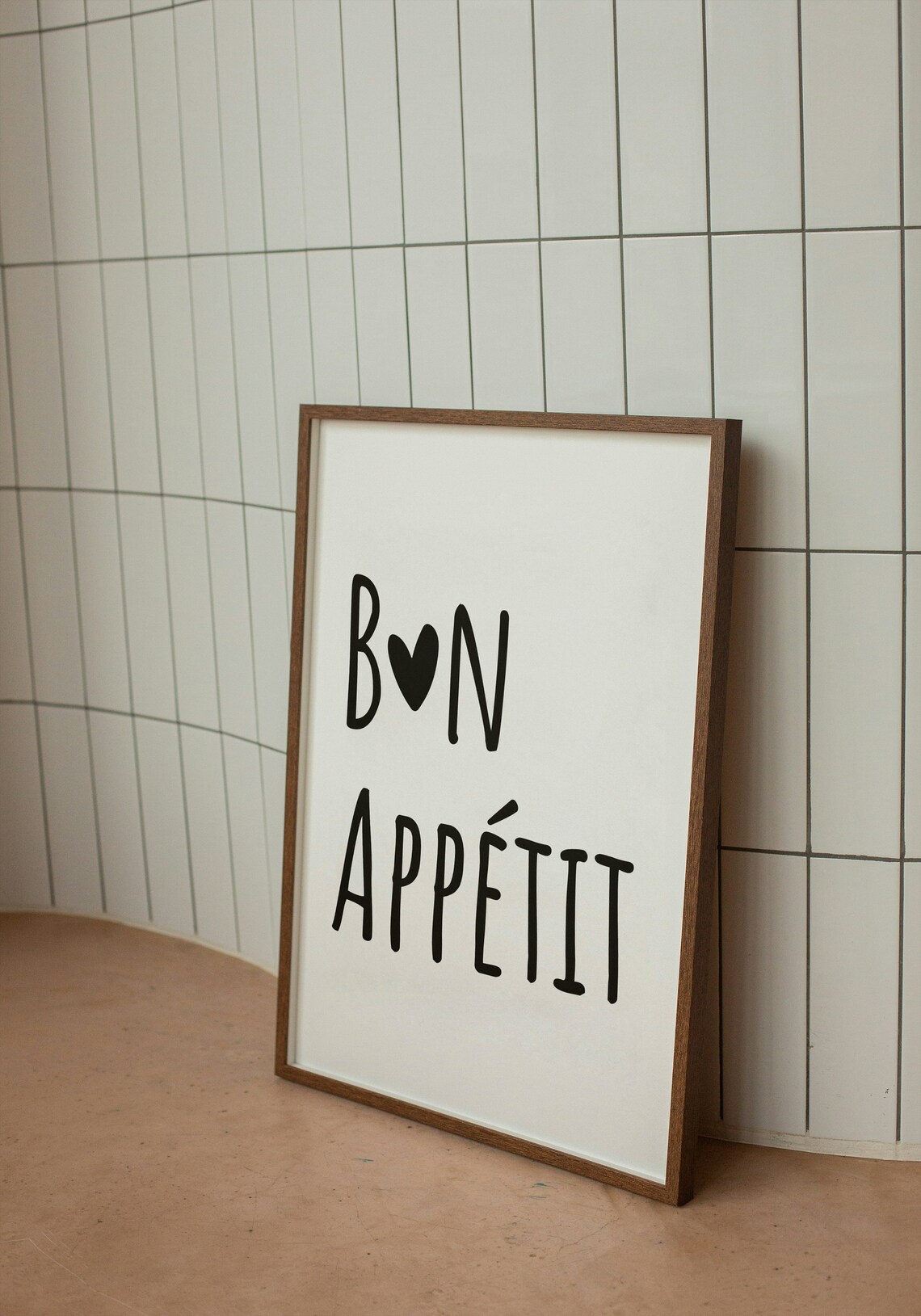 Bon Appetit Kitchen Quote, Minimalist Wall Art Print