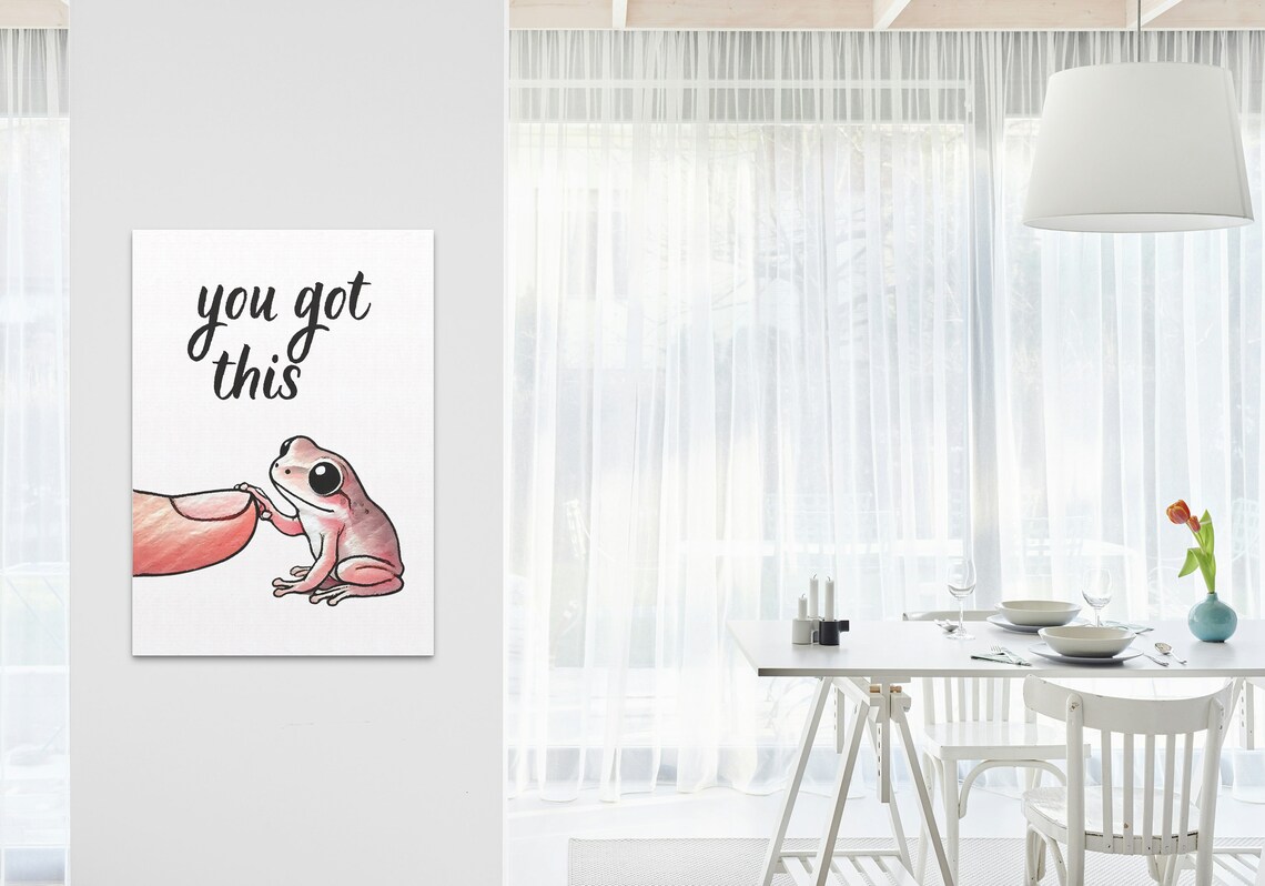 Cute Frog Inspirational Quote Typography Art Print - Image 3