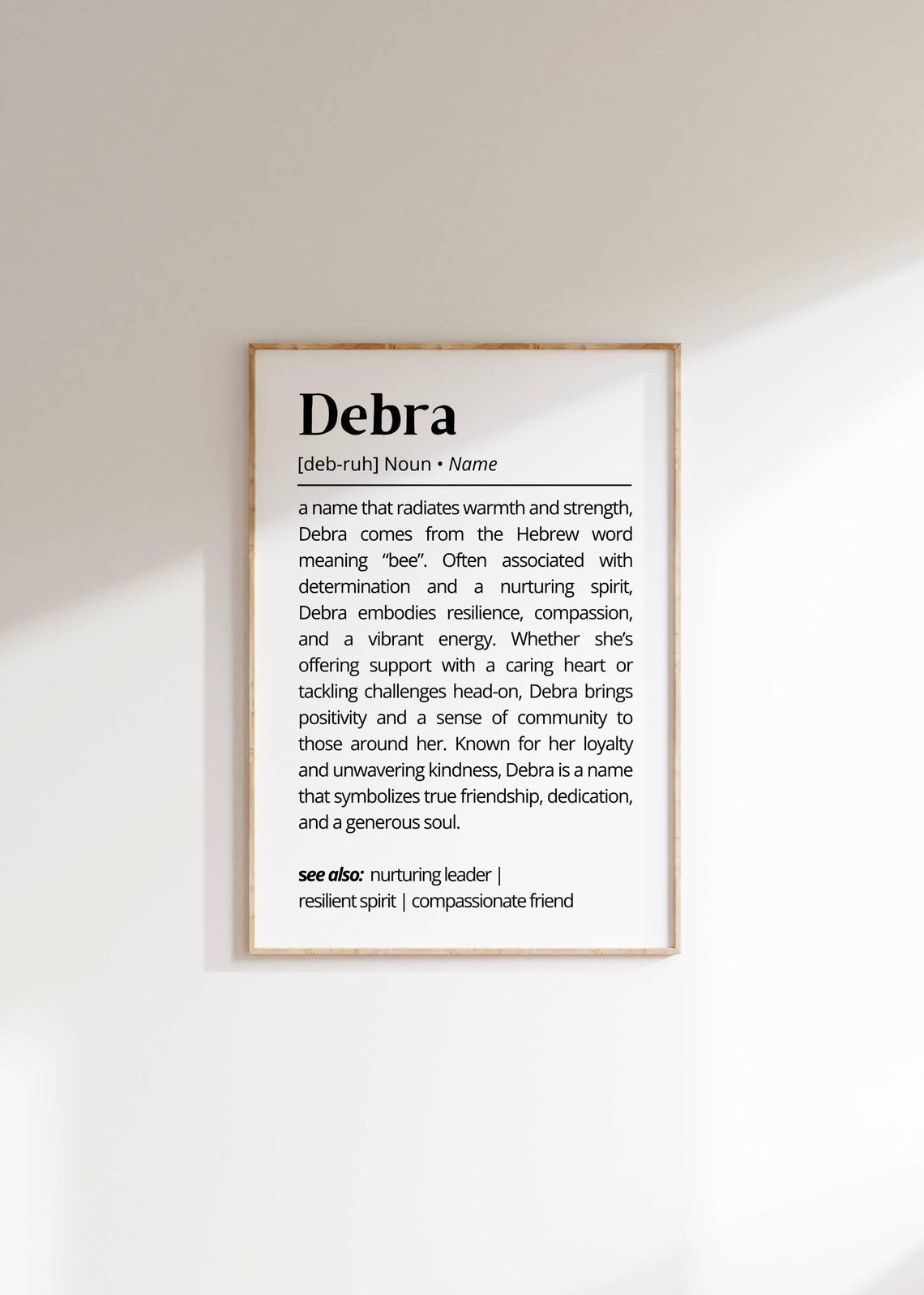 Debra Name Definition Wall Art Inspiring Typography As Art For Her Personalized Gift Name Meaning Poster Minimalist Art Decor