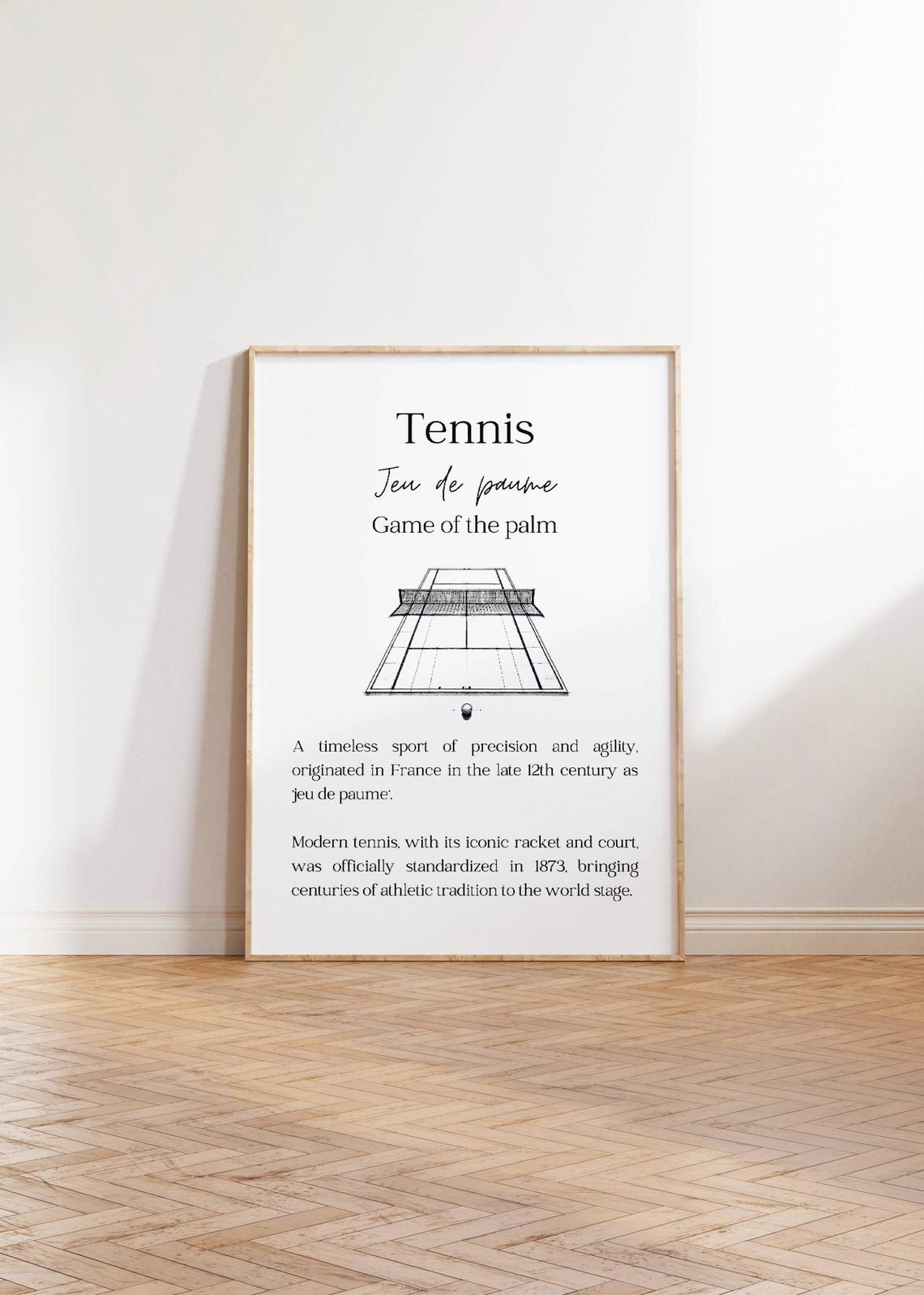 Tennis Jeu De Paume Game Of The Palm History Minimalist Vintage Print - Image 3