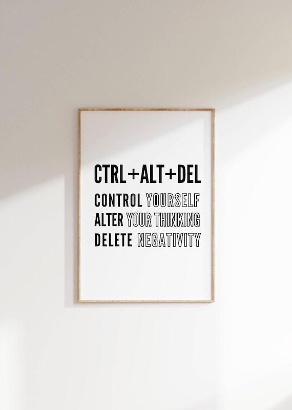 Ctrl Alt Del Control Yourself Modern Office Motivational Poster