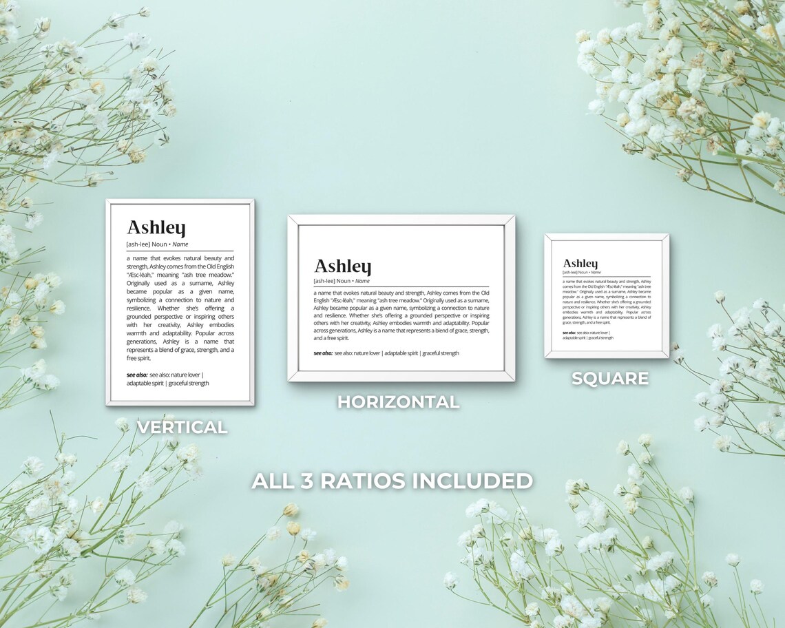 Ashley Name Definition Personalised Art Print - Image 3