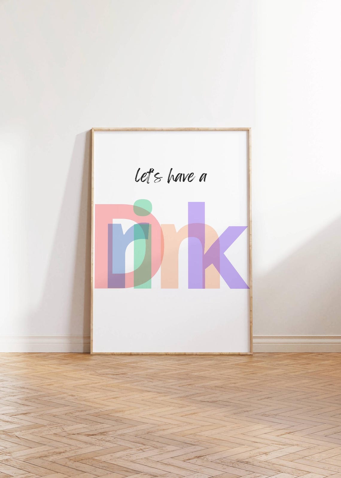 Lets Have A Drink Colorful Pastel Typography Kitchen Bar Poster - Image 3