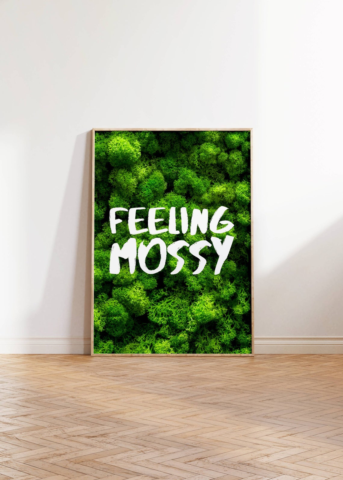 Feeling Mossy White Text Green Moss Texture Funny Wall Poster - Image 3