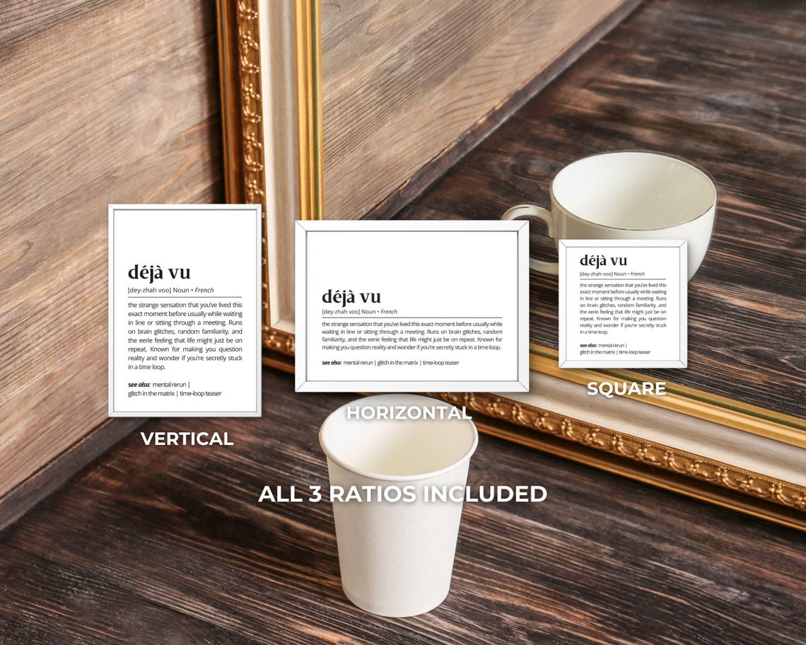 Deja Vu Definition French Time Loop Sensation Dictionary Wall Art - Image 3
