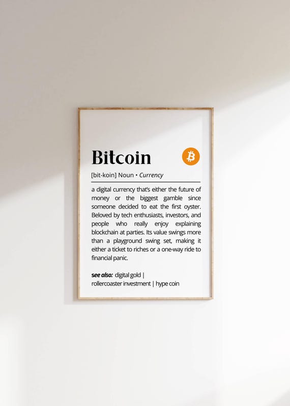 Bitcoin Definition Cryptocurrency Humor Art Print