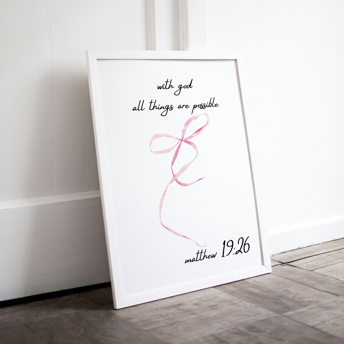 With God All Things Are Possible Matthew 19 26 Faith Quote Poster