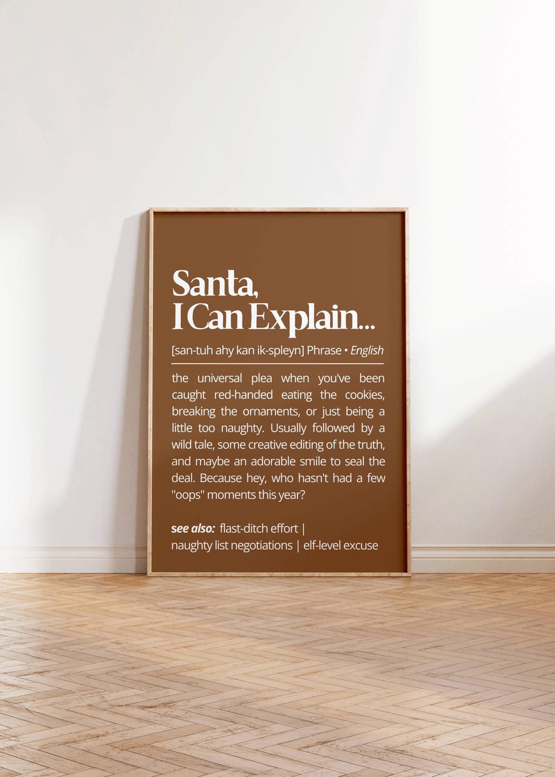Santa I Can Explain Funny Christmas Excuse Definition Style Poster - Image 2