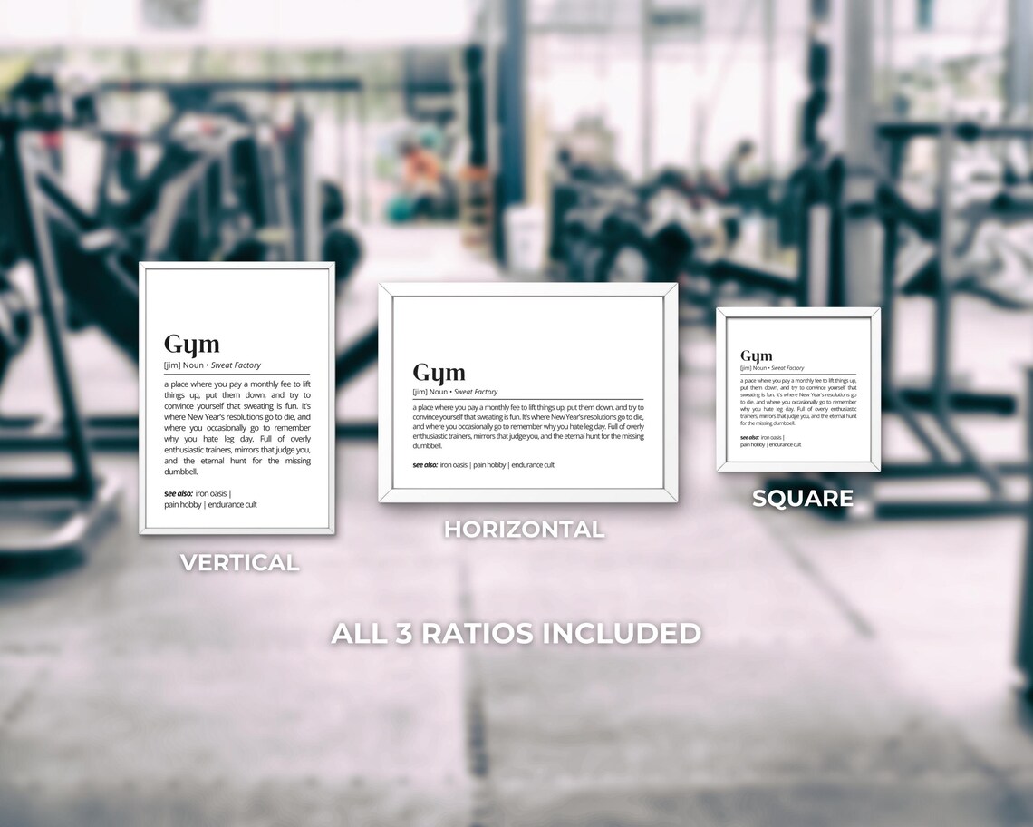 Gym Funny Minimalist Dictionary Definition Sweat Factory Humor Poster - Image 3