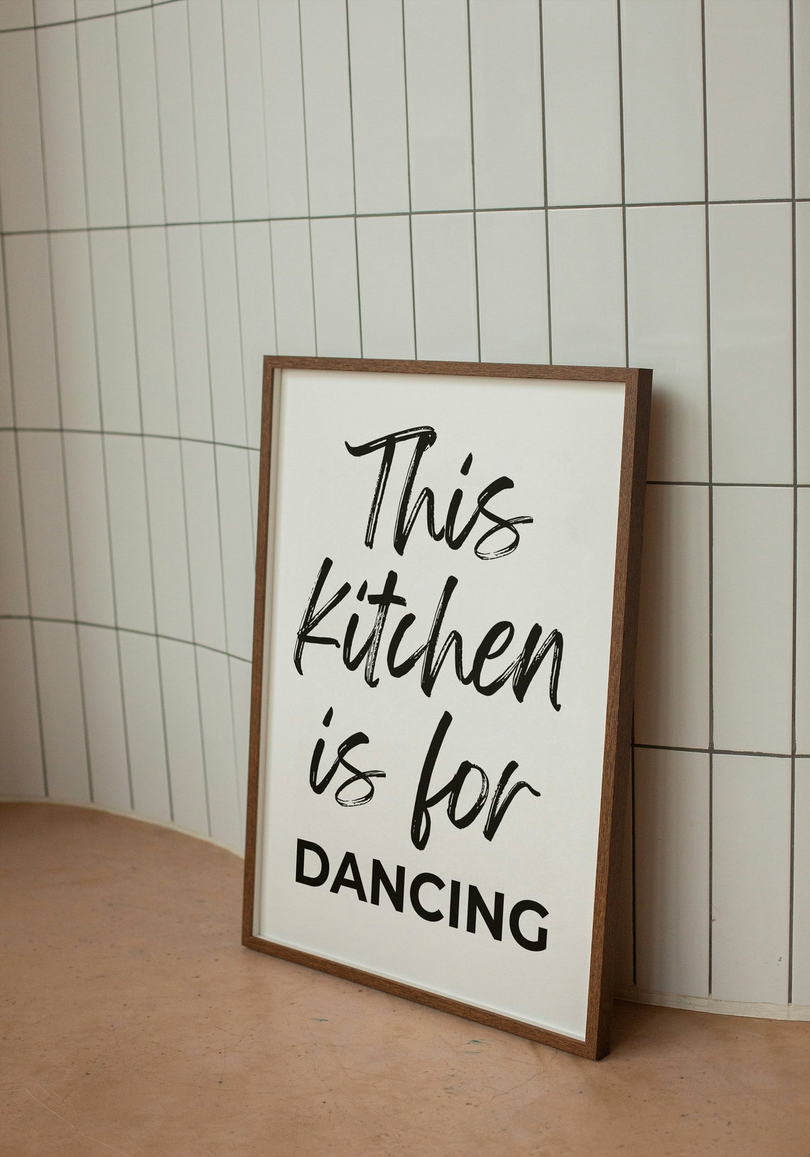 This Kitchen Is For Dancing Black White Modern Kitchen Poster - Image 2