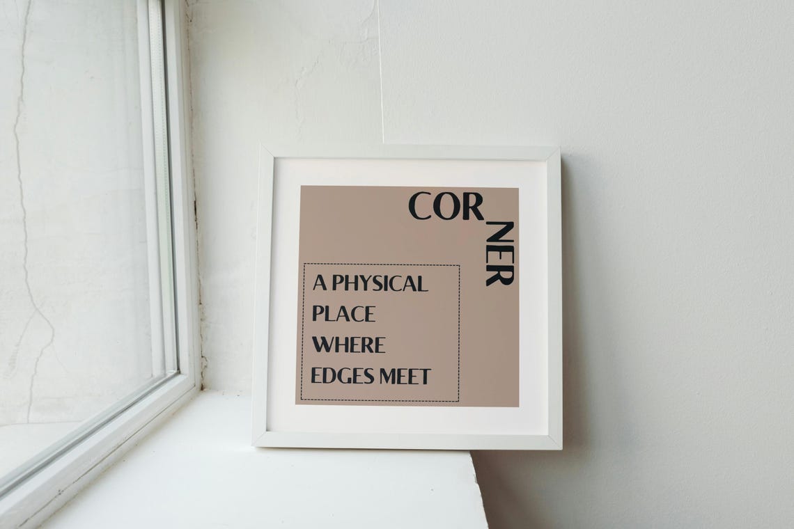 Corner Definition Minimalist Tan Typography Dictionary Style Poster - Image 2