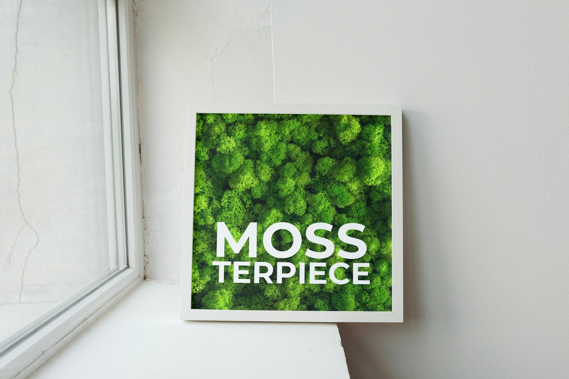 Moss Terpiece White Text Green Moss Texture Funny Wall Poster - Image 2