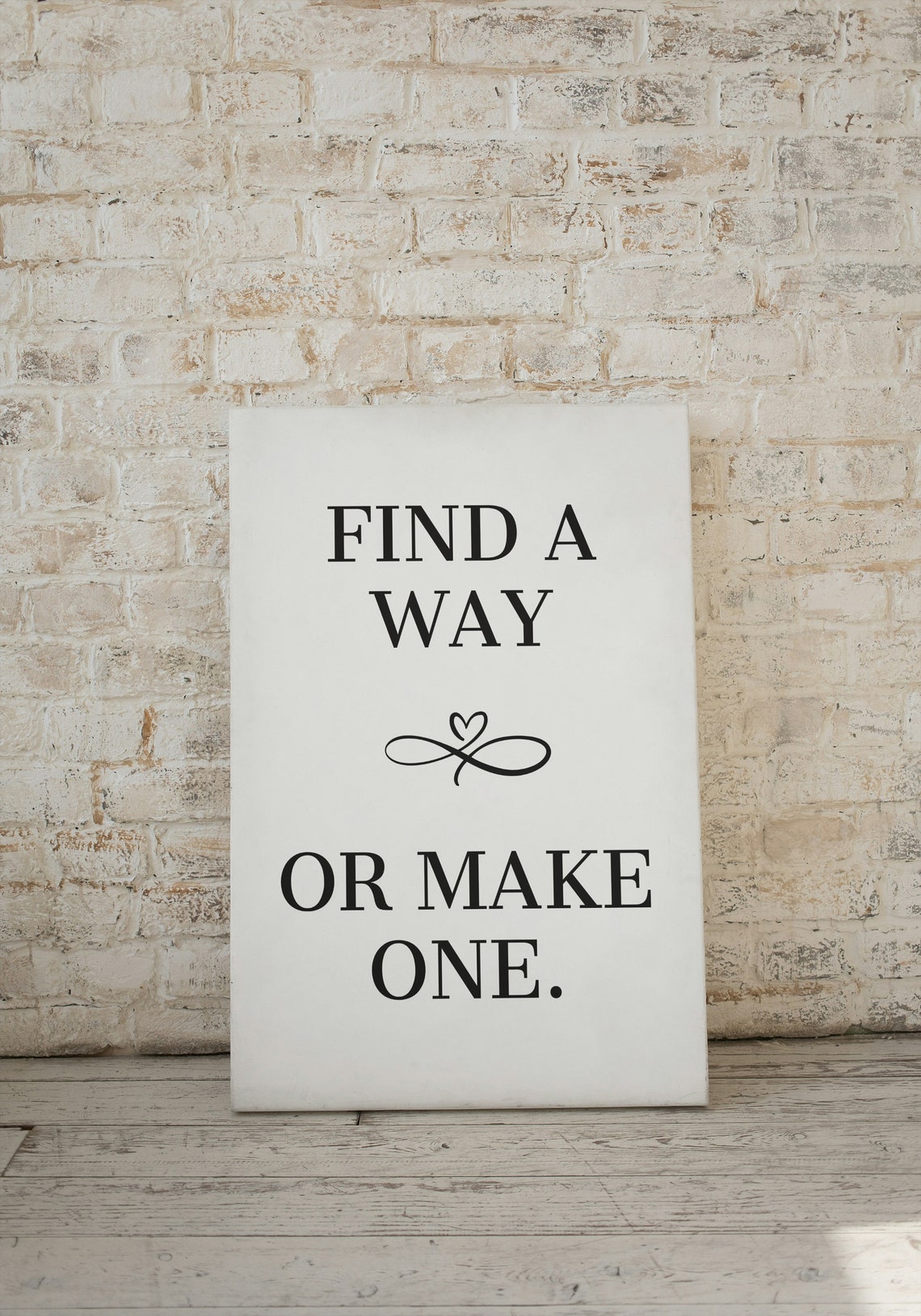 Find A Way Or Make One Infinity Heart Minimalist Gift Poster - Image 2