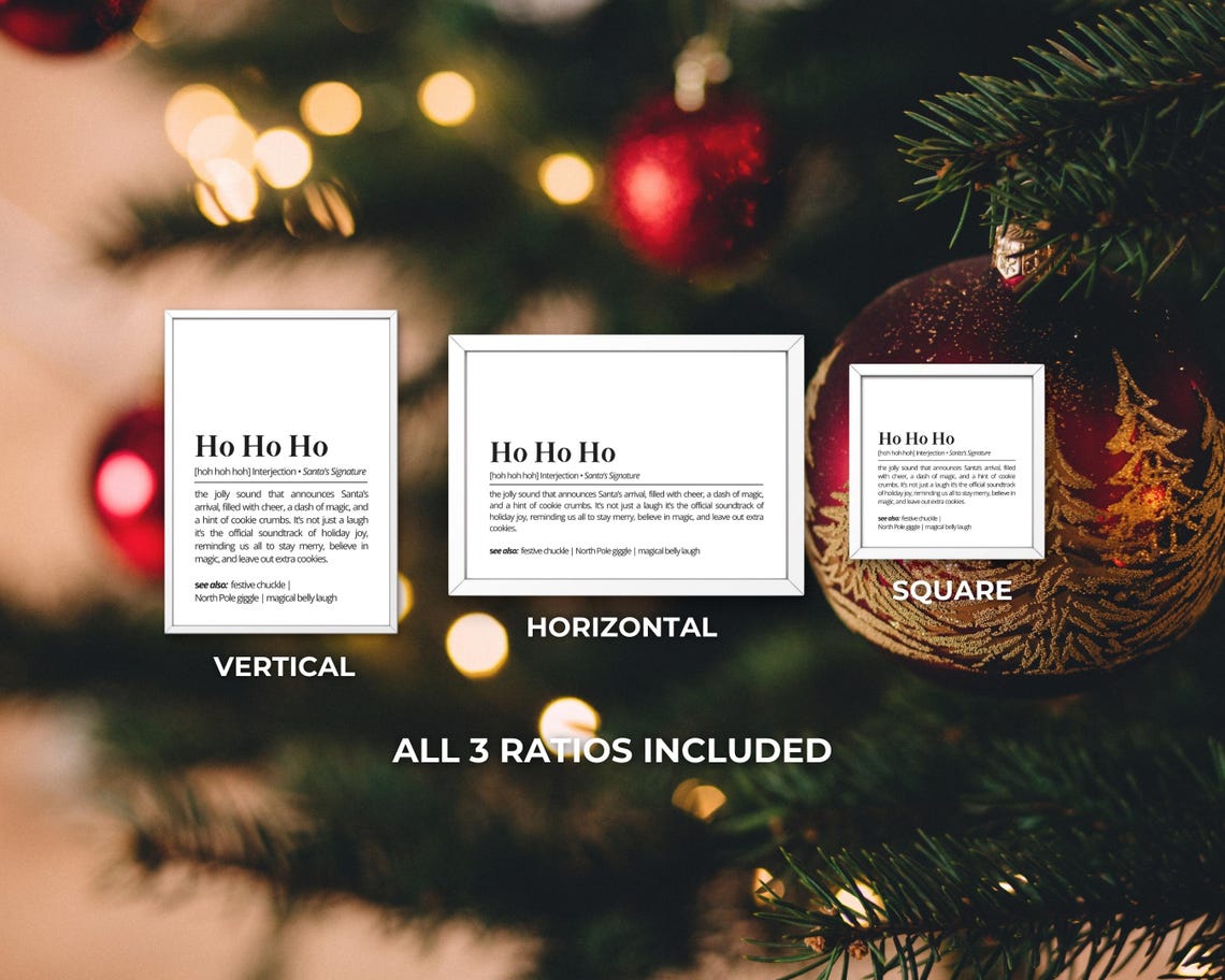Ho Ho Ho Santa Dictionary Definition Minimalist Christmas Poster - Image 3