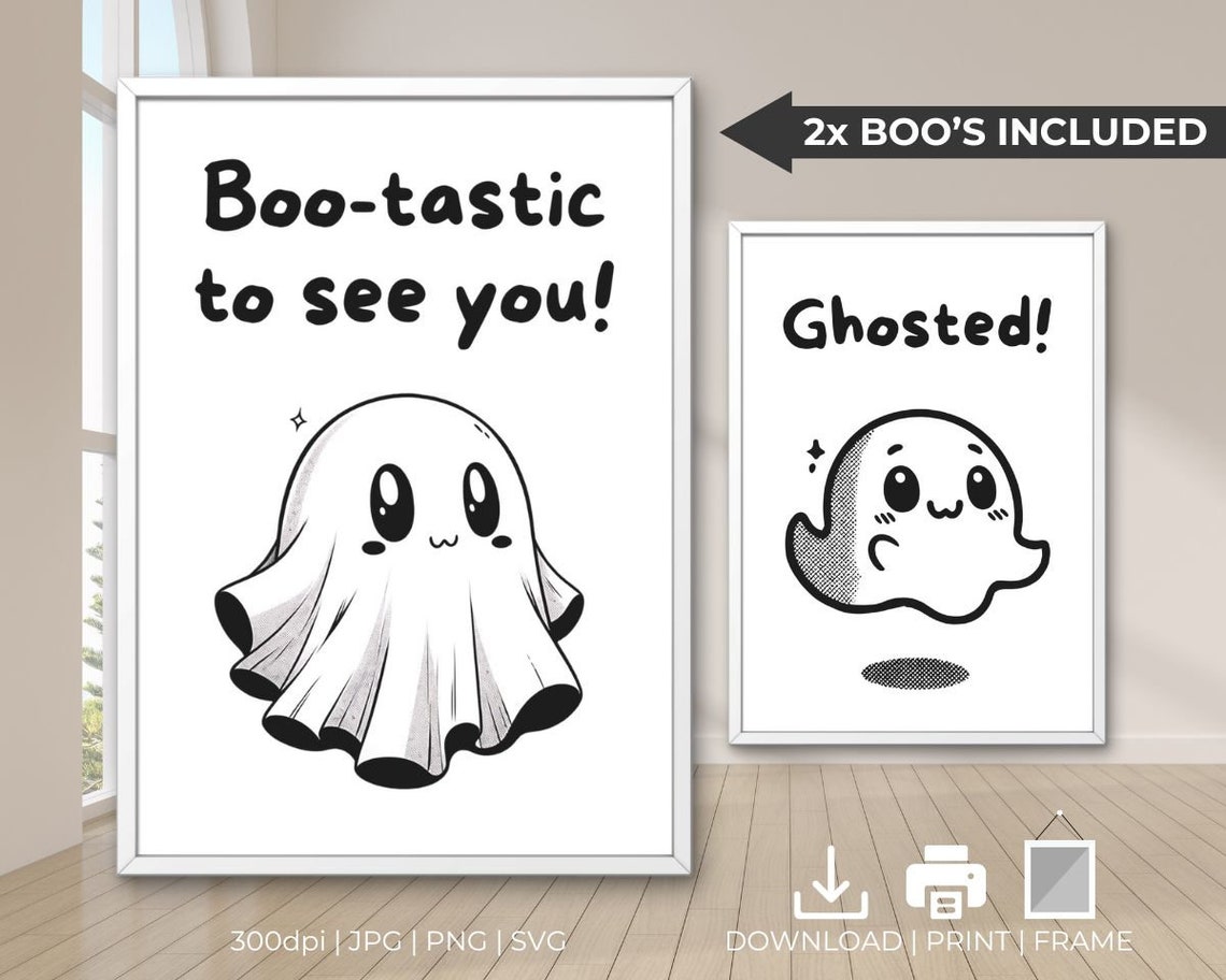 Bootastic To See You Adorable Ghost Cute Halloween Welcome Poster - Image 3