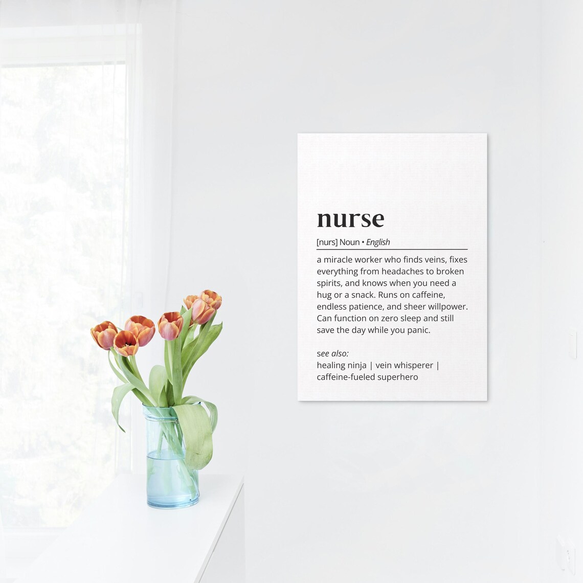 Nurse Definition Wall Art, Funny Nurse Appreciation Poster - Image 2