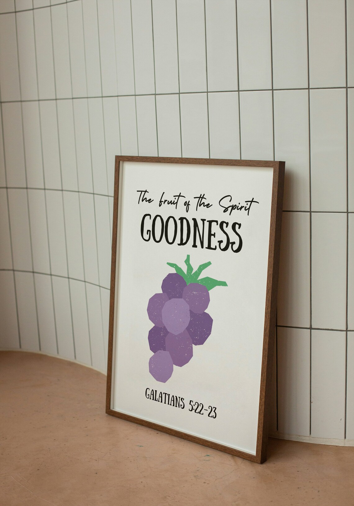 Fruit of the Spirit Goodness Purple Grapes Bible Verse Decor Poster - Image 2